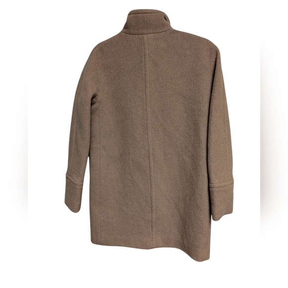 J. Crew Cocoon Coat Stand Collar‎ Wool Blend Minimalist Style Taupe Size 2 - Picture 2 of 5